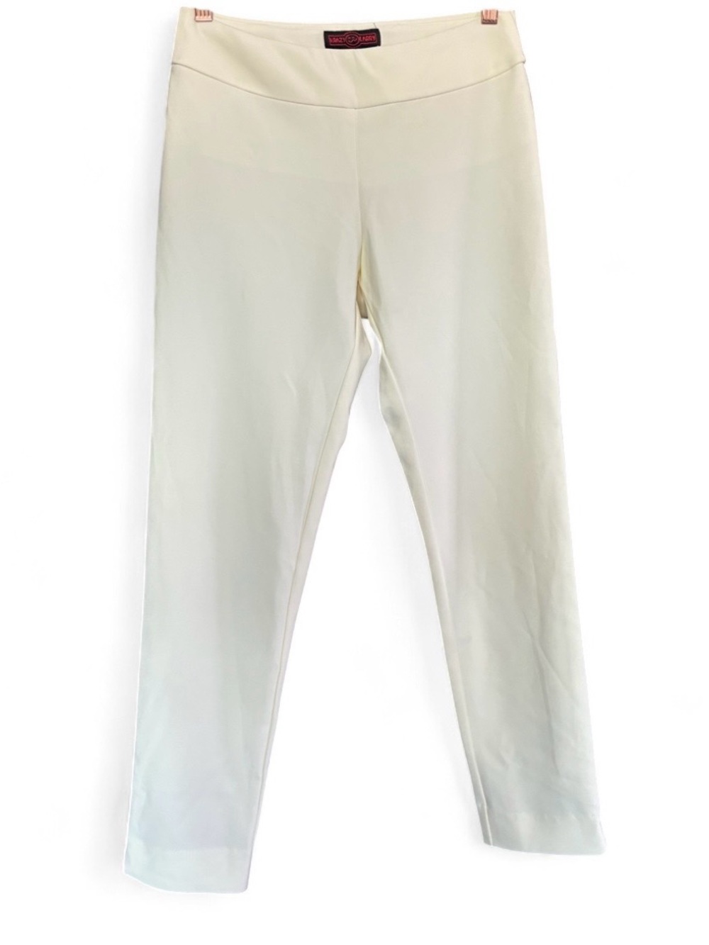 Cream Ponte Leggings with Wide Waistband - Women's